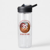 Rot graue Basketballmannschaftsfarben mit Jerseynu Trinkflasche (Links)