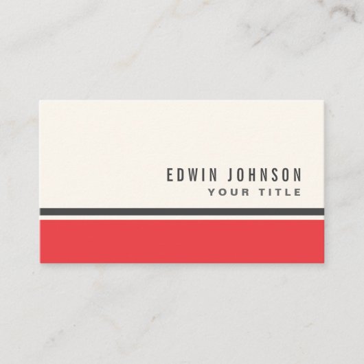 Rot graue Grenze modern stilvoll Visitenkarte (Vorderseite)