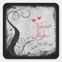 Rot, graue Lovebirds, Geburtsholzsticker