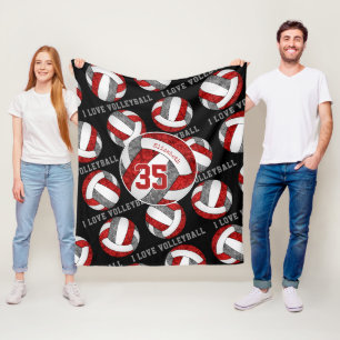 Rot graue Mannschaft färbt Mädchen in Liebe Volley Fleecedecke