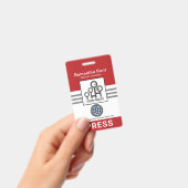 Rot-graue Streifen-Spalte Ausweis (Handheld)