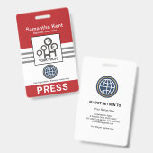 Rot-graue Streifen-Spalte Ausweis (Vorder- & Rückseite)