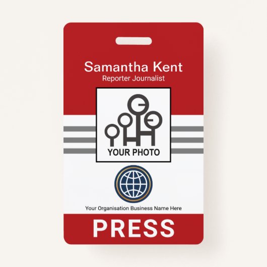 Rot-graue Streifen-Spalte Ausweis (Vorderseite)