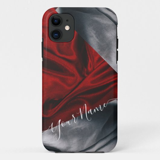 Rot-graue Textil-Handy-Gehäuse Case-Mate iPhone Hülle (Rückseite)