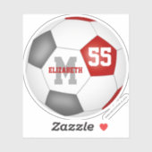 Rot-Grauen-Mannschaft Farben Jungen Mädchen Fußbal Aufkleber (Blatt)