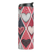 ROT GRAY SCHWARZ-WEISS PATCHWORK VALENTINE HEARS THERMOSBECHER (Nach links gedreht)
