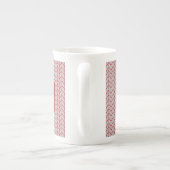 ROT GRAY STRICK Knochen China Tasse + Initial II (Rückseite)
