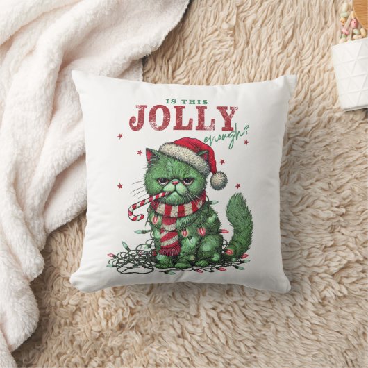 (Rot) Grumpy Holiday Cat Kissen (Decke)