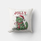 (Rot) Grumpy Holiday Cat Kissen (Vorderseite)