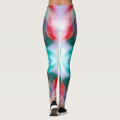 Rot-grün-aquamarin-weißen Bokeh-Streifen abstrakte Leggings (Rückseite)