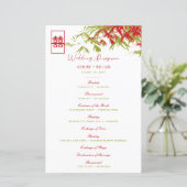 Rot/Grün-Bambus-Blätter Chinesisches Hochzeitsprog (Stehend Vorderseite)