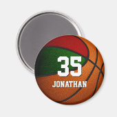 Rot-Grün-Basketball Magnet (Vorderseite/Rückseite)