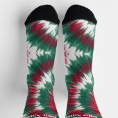 Rot & Grün | Benutzerdefinierter Name Socken (Oben)