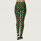 Rot-Grün-Blau-Pop Art Pandas Leggings (Rückseite)