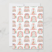 Rot-Grün-Blau Ugly Pulli Weihnachts-Party Einladung (Rückseite)