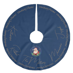 Rot Grün Blau Weihnachtsmann Traditionell Vintage Polyester Weihnachtsbaumdecke