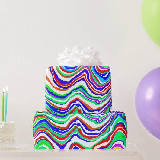 Rot, Grün, Blau, Weiß Abstrakt Geschenkpapier (Partygeschenke)