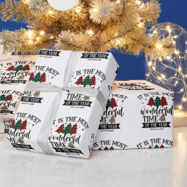 Rot & Grün Buffalo Kariertes Muster Frohe Weihnach Geschenkpapier