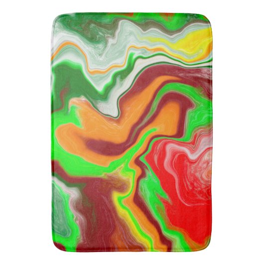 Rot, Grün, Burgund, farbenfroh Marmorflüssigkeit K Badematte (Vorderseite Vertikal)