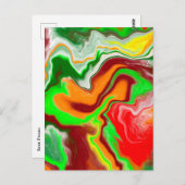 Rot, Grün, Burgund, farbenfroh Marmorflüssigkeit K Postkarte (Vorne/Hinten)