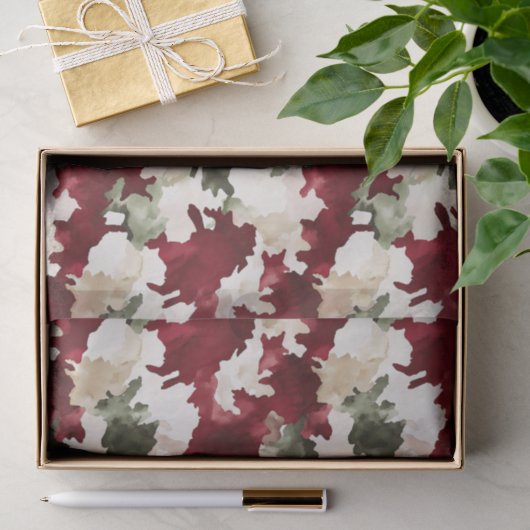 Rot Grün Camo Geburtstag Seidenpapier (Geschenk)