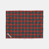 Rot-Grün-Clan Turnbull Tartan Monogram Fleecedecke (Vorderseite (Horizontal))