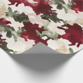 Rot Grün Creme Camo Geschenkpapier (Ecke)
