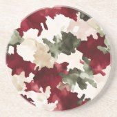 Rot Grün Creme Camo Getränkeuntersetzer (Vorne)