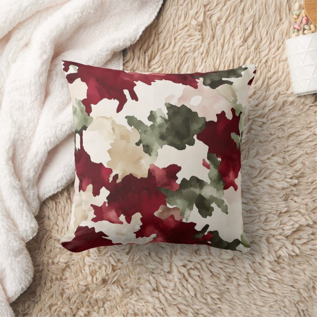 Rot Grün Creme Camo Kissen (Decke)