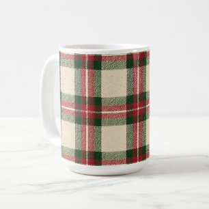 Rot Grün Creme Kariert Gestreift Weihnachten Kaffeetasse