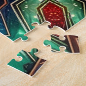 Rot Grün Dekoratives Puzzle (Seite)
