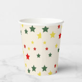 Rot Grün farbenfroh festlich Moderne frohe Weihnac Pappbecher (Rechts)