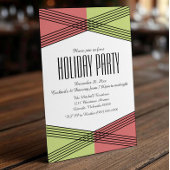 Rot-Grün-farbige Deko-Feier Einladung