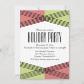 Rot-Grün-farbige Deko-Feier Einladung (Vorderseite)