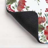 Rot & Grün Florales Volkskunst-Mauspad Mousepad (Ecke)