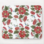 Rot & Grün Florales Volkskunst-Mauspad Mousepad (Vorne)