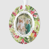 Rot-Grün-Foto festlich modern botanisch Ornament (Vorderseite)