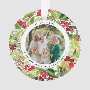 Rot-Grün-Foto festlich modern botanisch Ornament