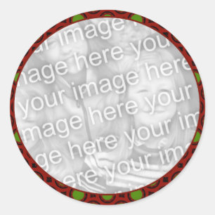Rot-Grün-Foto Runder Aufkleber