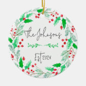 Rot-Grün-frisch verheiratete Familiendekoration Keramik Ornament (Vorne)