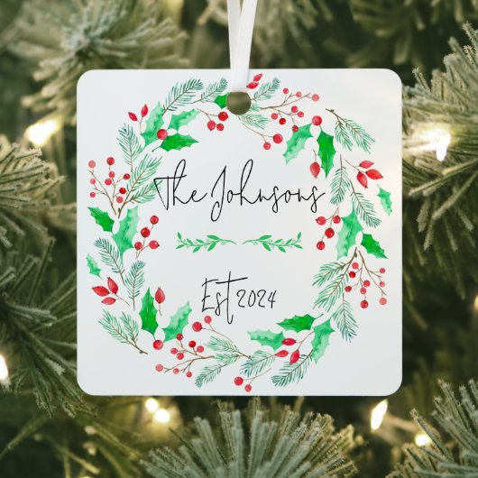 Rot-Grün-frisch verheiratete Familiendekoration Ornament Aus Metall (InSitu)