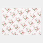 Rot, Grün, Fröhlich und Personalisierte Weihnachte Geschenkpapier Set (Vorderseite 2)