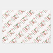 Rot, Grün, Fröhlich und Personalisierte Weihnachte Geschenkpapier Set (Vorderseite)