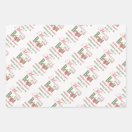 Rot, Grün, Fröhlich und Personalisierte Weihnachte Geschenkpapier Set