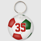 Rot-Grün-Fußballmannschaft färbt Sportgeschenke Schlüsselanhänger (Rückseite)