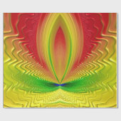 ~ Rot-Grün-Gelb-Fraktal ~ Weihnachten Geschenkpapier (Flach)