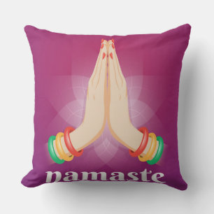Rot Grün Gelb Wein Namaste Kissen