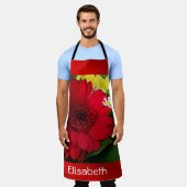 Rot, Grün, Gelb, Weiß, Blume, Blüte, Gerbera, Schürze (Getragen)