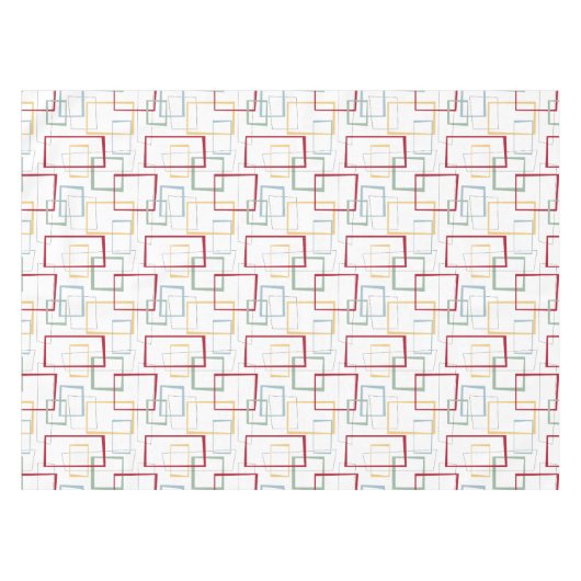 Rot-Grün-Gelbe Abstrakte Plätze Mitte des Jahrhund Tischdecke (Vorderseite (Horizontal))