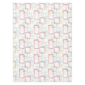 Rot-Grün-Gelbe Abstrakte Plätze Mitte des Jahrhund Tischdecke (Vorderseite)